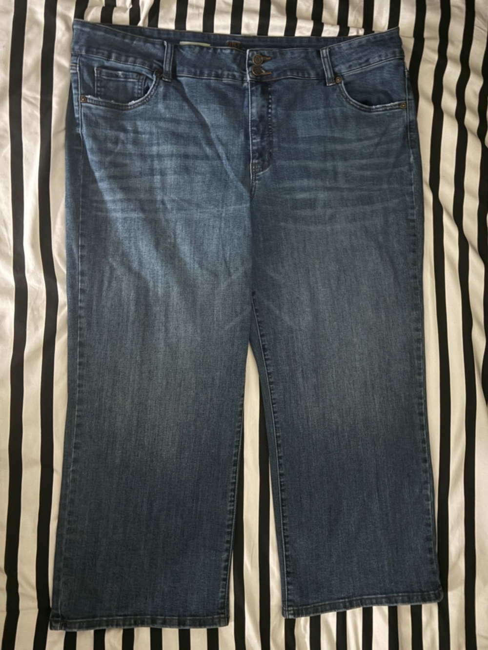 KUT from the Kloth Lucy High Rise Double Button Wide Leg Jeans (18W Plus)